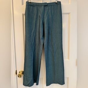 Nicole Miller pants. Wide leg Teal. Flat front no lining. Cool summer pants